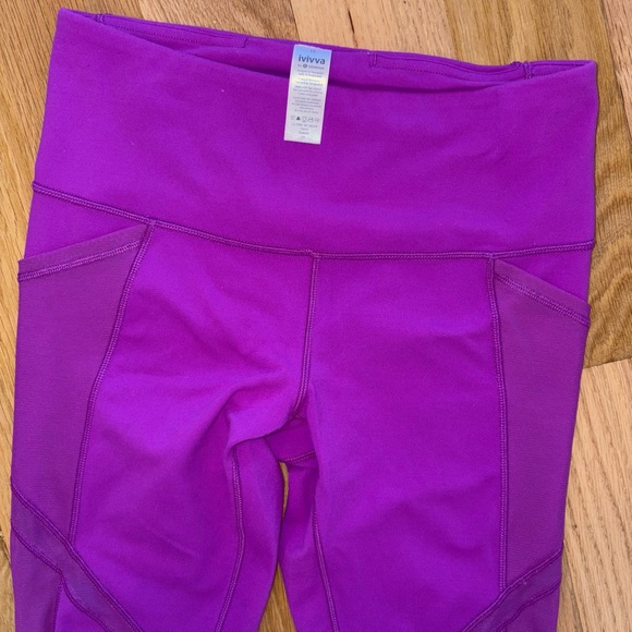 Ivivva by Lululemon Girl’s Purple Leggings With Pockets Size 12 - Picture 3 of 4